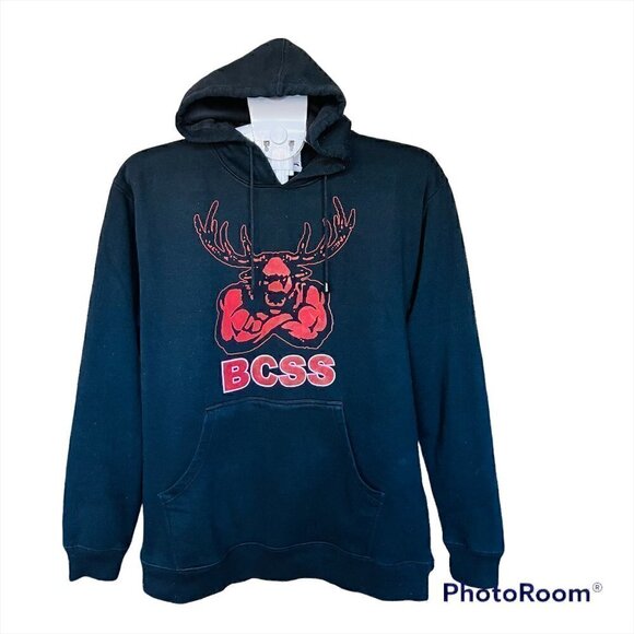𝅺MOOSE BCSS Unisex Casual Black Hoodies Size Medium - Picture 1 of 8